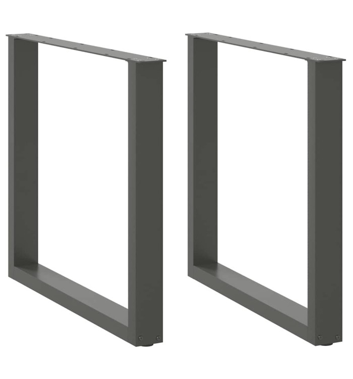 Pieds de table à manger en U 2 pièces Anthracite 80 x (72-73) cm Acier | Mobilier & Déco