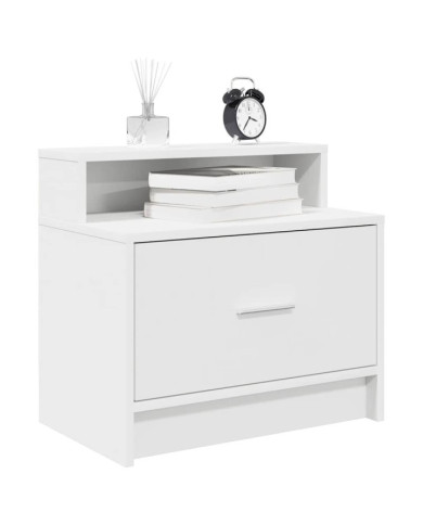 Table de chevet avec tiroir blanc 51x31x47 cm | Mobilier & Déco
