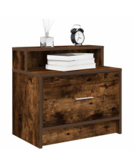 Tables de chevet avec tiroir 2 pcs chêne fumé 51x31x47 cm | Mobilier & Déco