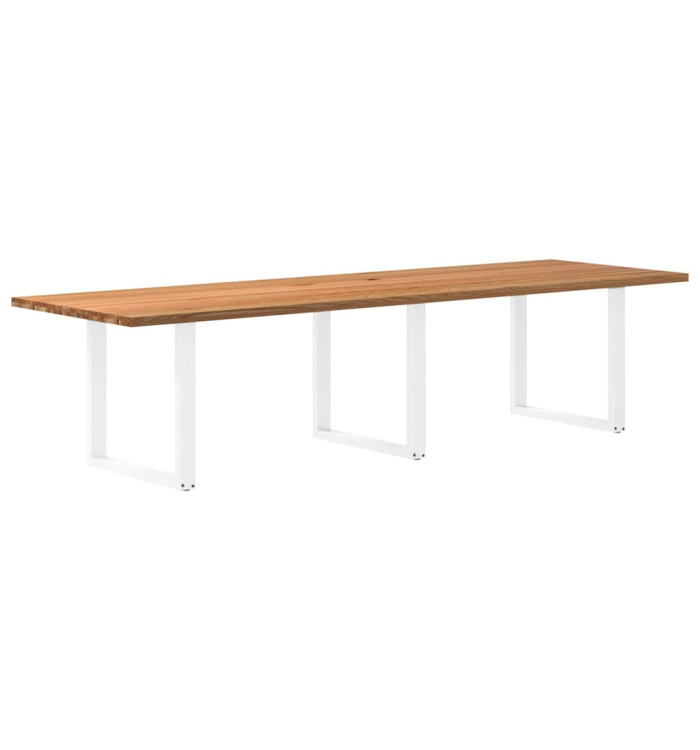 Table à manger marron clair bois de chêne massif rectangulaire | Mobilier & Déco