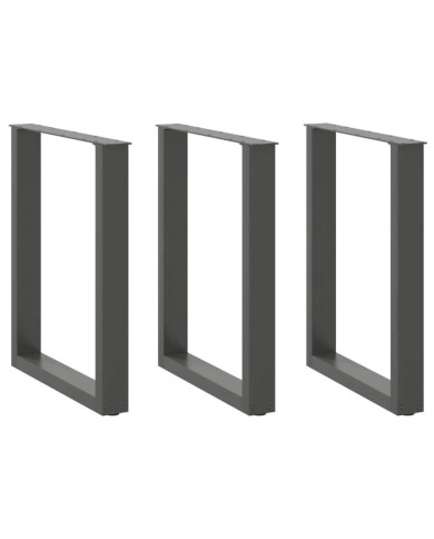 Pieds de table à manger en U 3 pièces Anthracite 70 x (72-73) cm Acier | Mobilier & Déco