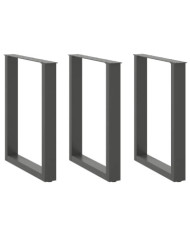 Pieds de table à manger en U 3 pièces Anthracite 70 x (72-73) cm Acier | Mobilier & Déco