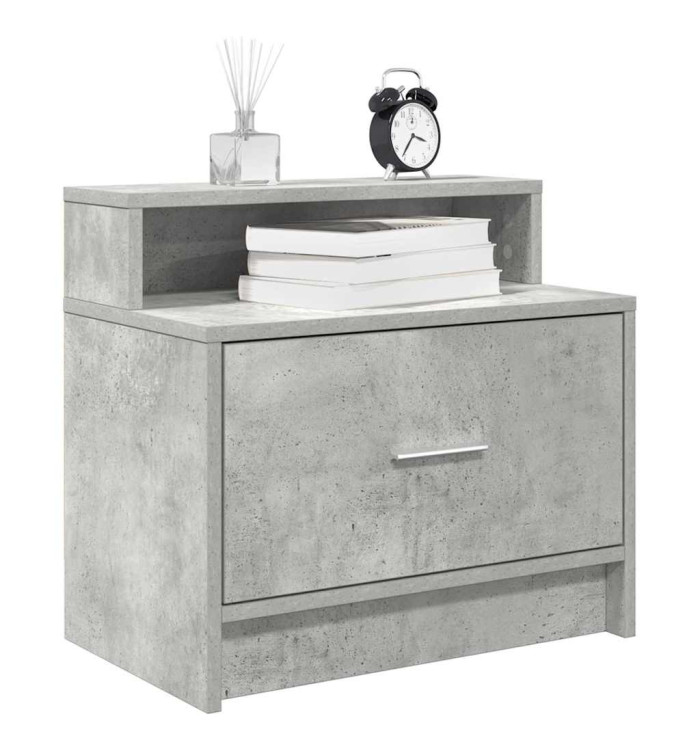 Tables de chevet avec tiroir 2 pcs gris béton 51x31x47 cm | Mobilier & Déco