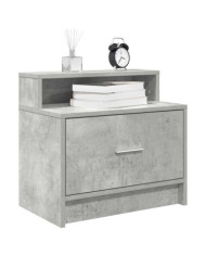 Tables de chevet avec tiroir 2 pcs gris béton 51x31x47 cm | Mobilier & Déco