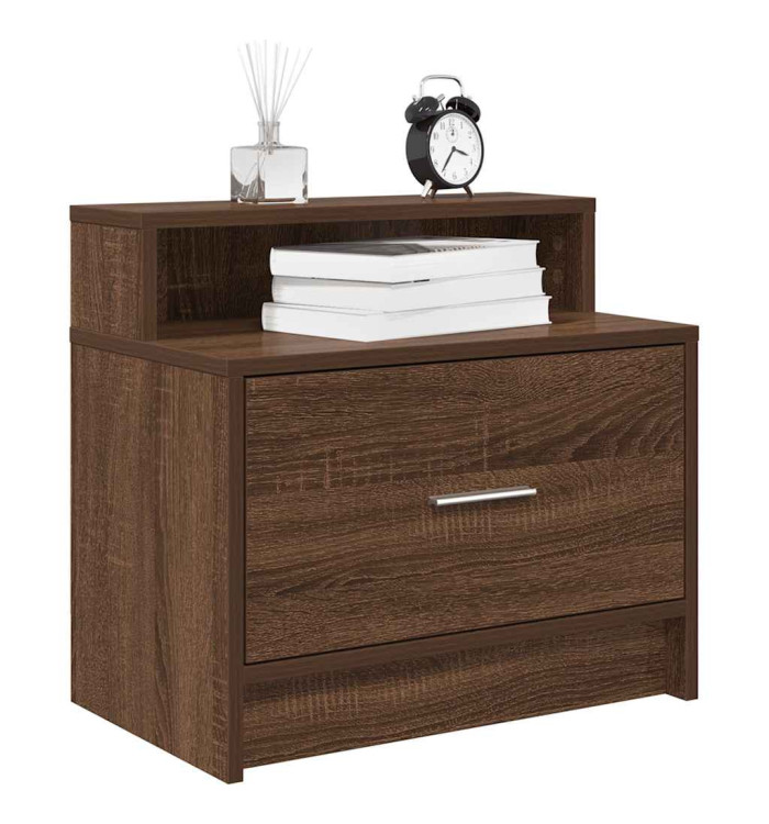 Table de chevet avec tiroir chêne marron 51x31x47 cm | Mobilier & Déco