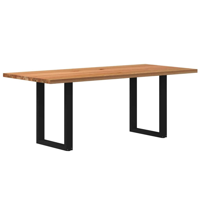 Table à manger marron clair bois de chêne massif rectangulaire | Mobilier & Déco