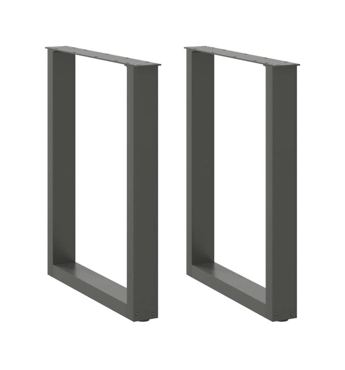 Pieds de table à manger en U 2 pièces Anthracite 70 x (72-73) cm Acier | Mobilier & Déco