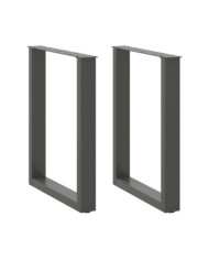 Pieds de table à manger en U 2 pièces Anthracite 70 x (72-73) cm Acier | Mobilier & Déco