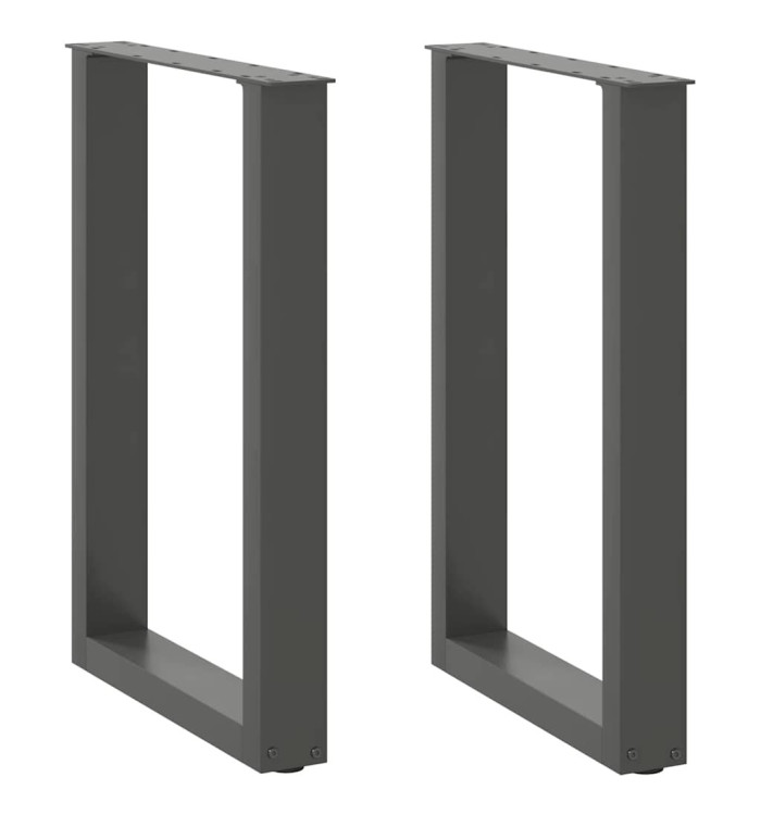 Pieds de table à manger en U 2 pièces Anthracite 50 x (72-73) cm Acier | Mobilier & Déco