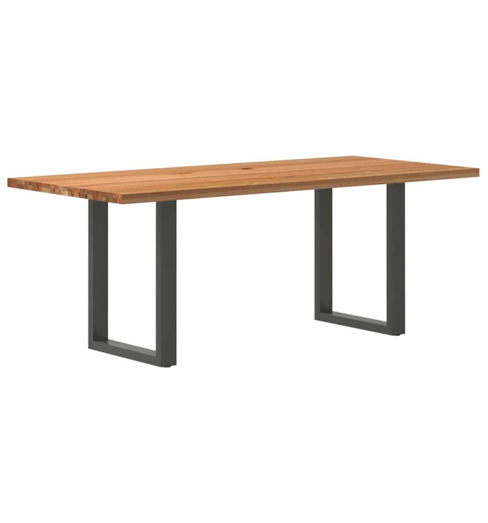 Table à manger marron clair bois de chêne massif rectangulaire | Mobilier & Déco