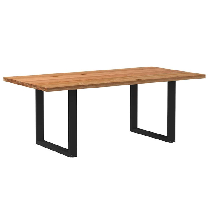 Table à manger marron clair bois de chêne massif rectangulaire | Mobilier & Déco