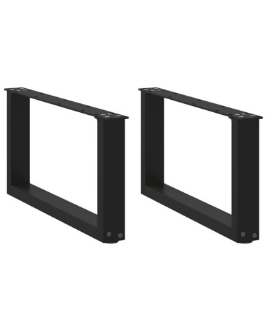 Pieds de table basse en U, 2 pièces, noir, 70 x (30-31) cm, acier | Mobilier & Déco