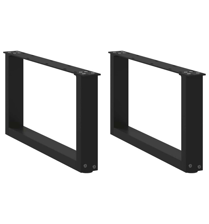 Pieds de table basse en U, 2 pièces, noir, 70 x (30-31) cm, acier | Mobilier & Déco