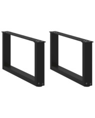Pieds de table basse en U, 2 pièces, noir, 70 x (30-31) cm, acier | Mobilier & Déco