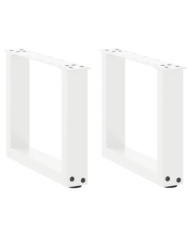 Pieds de table basse en U 2 pièces Blanc 40 x (30-31) cm Acier | Mobilier & Déco