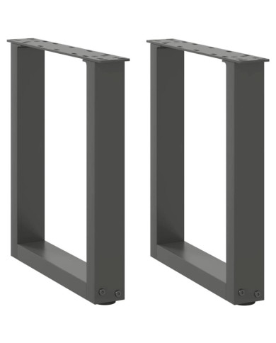 Pieds de table basse en U 2 pièces Anthracite 28 x (42-43) cm Acier | Mobilier & Déco