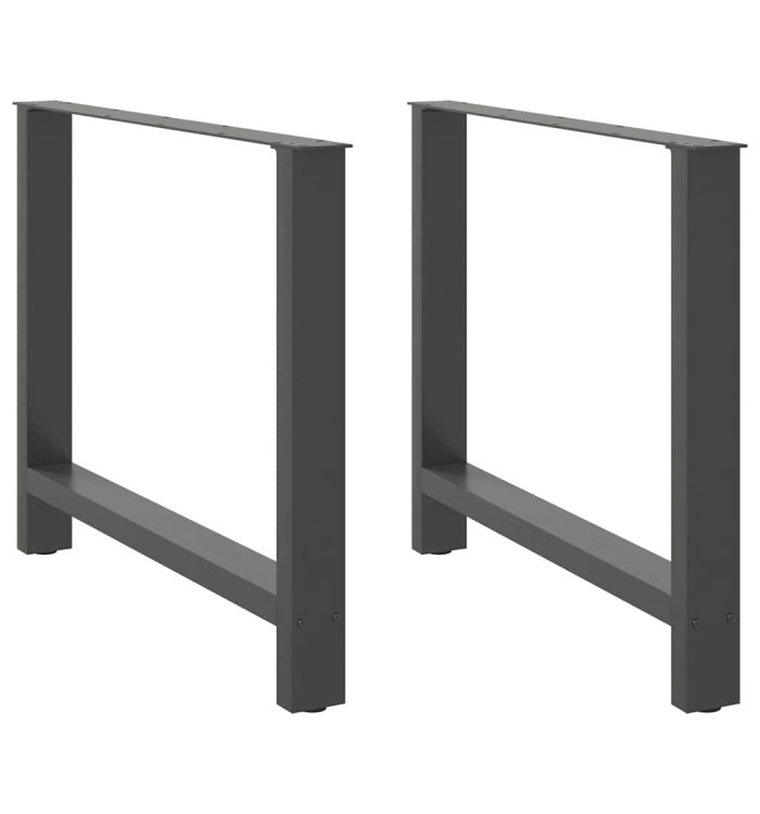 Pieds de table à manger Anthracite 2 pièces 90 x (72-73) cm Acier | Mobilier & Déco