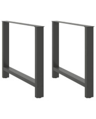 Pieds de table à manger Anthracite 2 pièces 90 x (72-73) cm Acier | Mobilier & Déco
