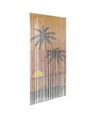 Rideau anti-insectes imprimé palmier 100x220 cm bambou | Mobilier & Déco