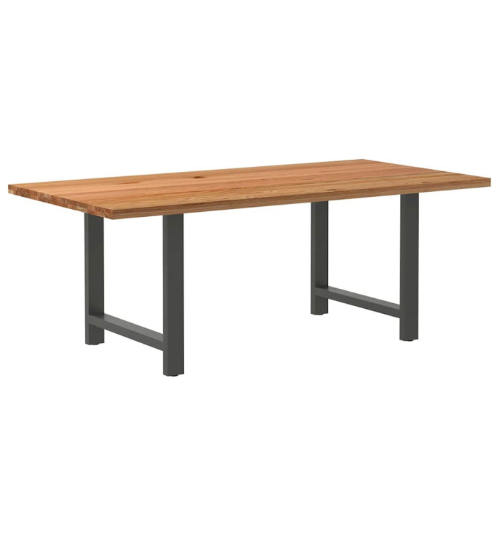 Table à manger marron clair bois de chêne massif rectangulaire | Mobilier & Déco
