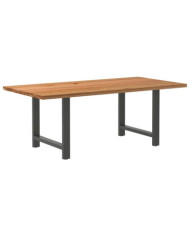 Table à manger marron clair bois de chêne massif rectangulaire | Mobilier & Déco