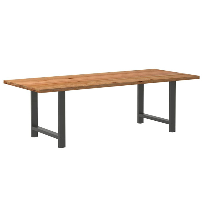Table à manger marron clair bois de chêne massif rectangulaire | Mobilier & Déco