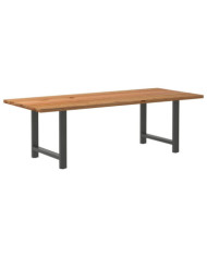 Table à manger marron clair bois de chêne massif rectangulaire | Mobilier & Déco