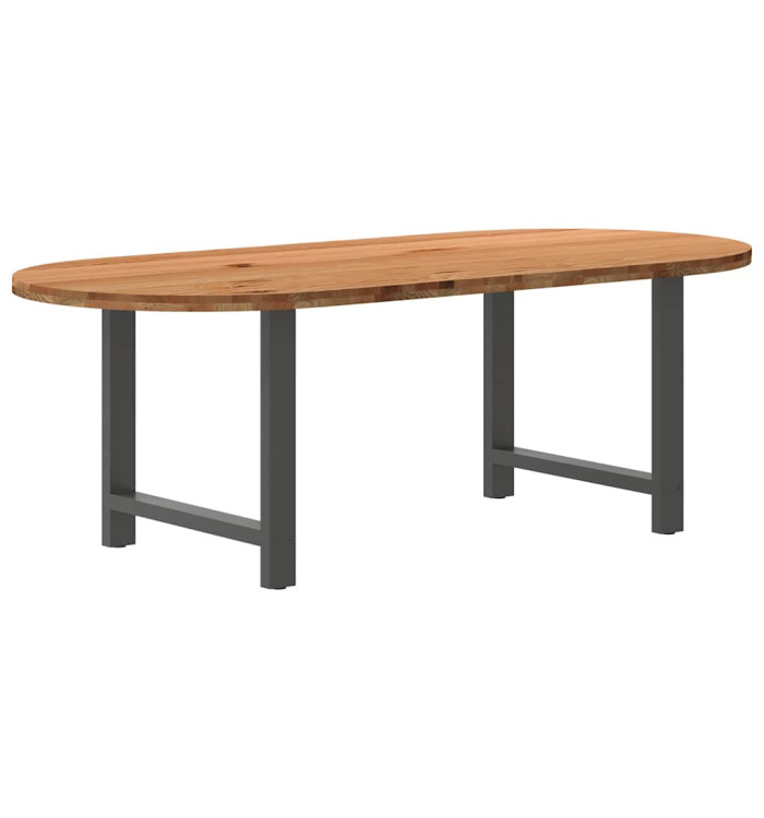Table à manger 220x100x74 cm bois de chêne massif ovale | Mobilier & Déco