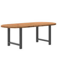 Table à manger 220x100x74 cm bois de chêne massif ovale | Mobilier & Déco