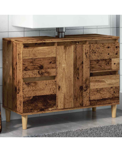 Armoire d'évier vieux bois 80x33x60 cm bois d'ingénierie | Mobilier & Déco