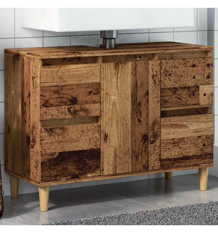 Armoire d'évier vieux bois 80x33x60 cm bois d'ingénierie | Mobilier & Déco