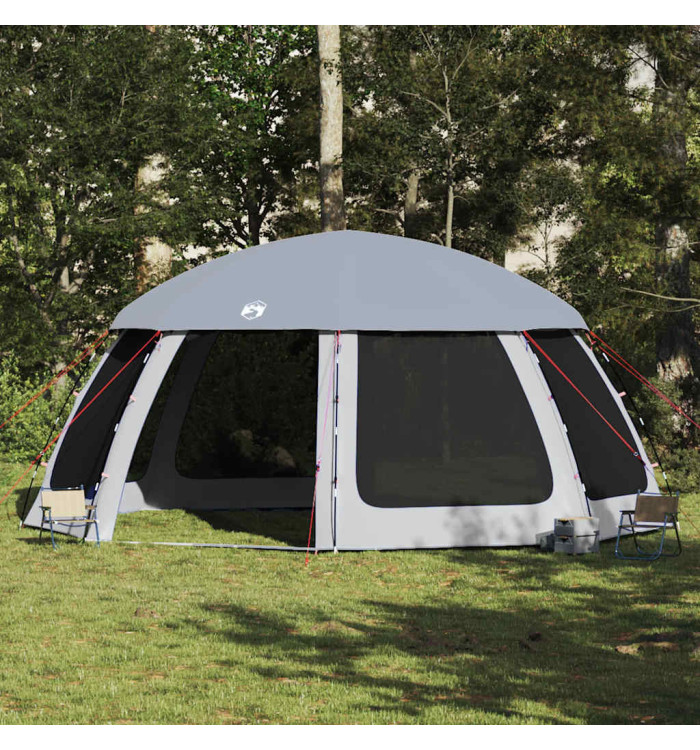 Tente piscine toit amovible parois maille gris 612x612 cm | Mobilier & Déco