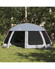 Tente piscine toit amovible parois maille gris 612x612 cm | Mobilier & Déco