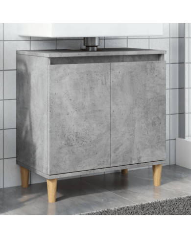 Meuble de lavabo gris béton 58x33x60 cm bois d'ingénierie | Mobilier & Déco