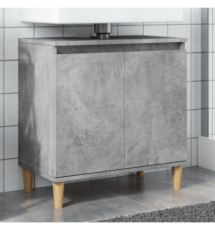 Meuble de lavabo gris béton 58x33x60 cm bois d'ingénierie | Mobilier & Déco