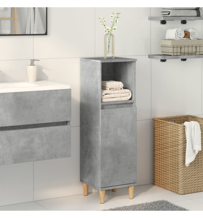Armoire de salle de bain gris béton 30x30x100 cm | Mobilier & Déco