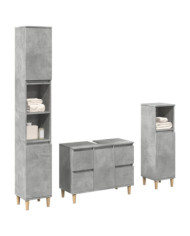Ensemble de meubles de salle de bain 3 pcs gris béton | Mobilier & Déco