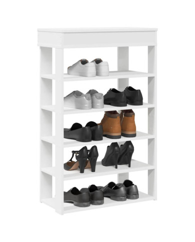 Étagère à chaussures blanc 60x30x98 cm bois d'ingénierie | Mobilier & Déco
