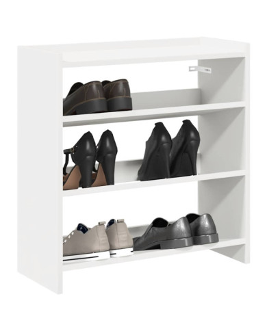 Étagère à chaussures blanc 60x25x62 cm bois d'ingénierie | Mobilier & Déco