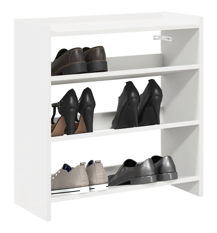 Étagère à chaussures blanc 60x25x62 cm bois d'ingénierie | Mobilier & Déco