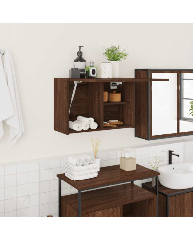 Armoire murale de bain chêne marron 60x25x40 cm bois ingénierie | Mobilier & Déco