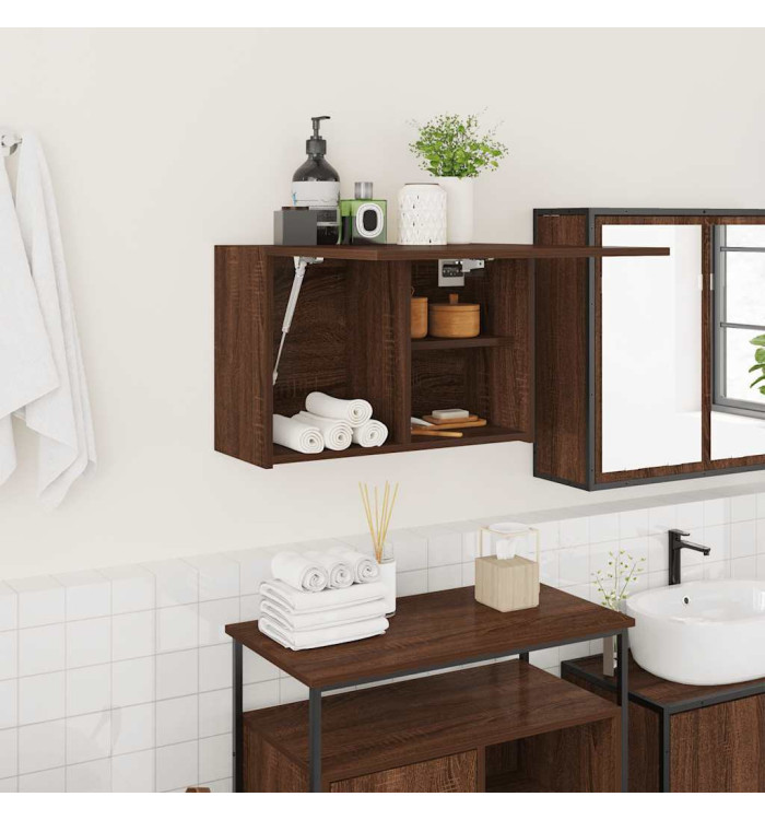 Armoire murale de bain chêne marron 60x25x40 cm bois ingénierie | Mobilier & Déco
