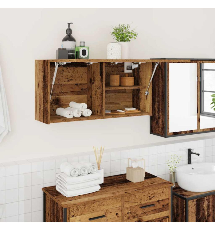 Armoire murale de bain vieux bois 80x25x40 cm bois d'ingénierie | Mobilier & Déco