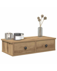 Étagère murale avec tiroirs chêne artisanal bois d'ingénierie | Mobilier & Déco