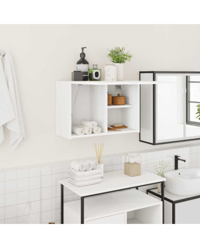 Armoire murale de bain blanc 60x25x40 cm bois d'ingénierie | Mobilier & Déco