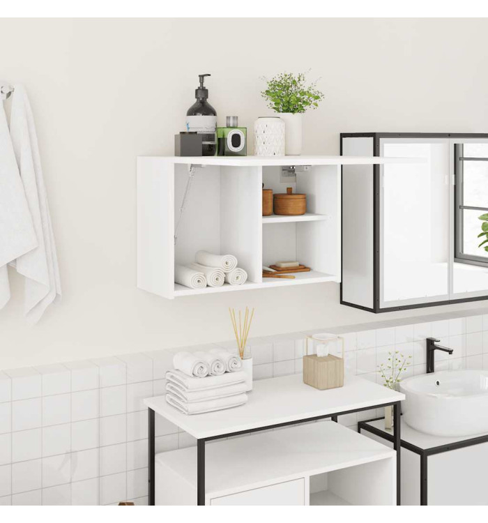 Armoire murale de bain blanc 60x25x40 cm bois d'ingénierie | Mobilier & Déco