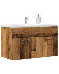 Meuble lavabo de salle de bain vieux bois bois d'ingénierie | Mobilier & Déco