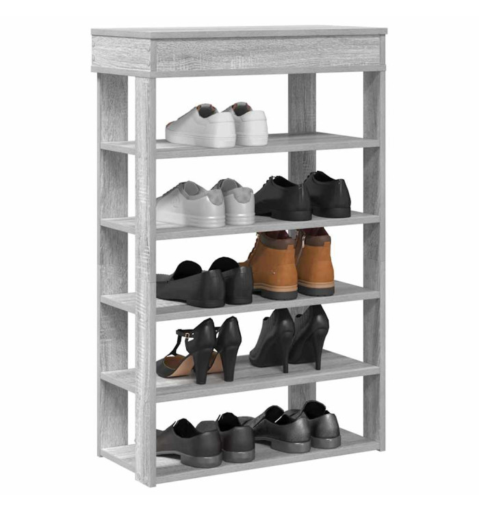 Étagère à chaussures sonoma gris 60x30x98 cm bois d'ingénierie | Mobilier & Déco