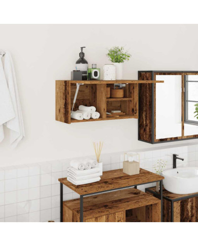 Armoire murale de bain vieux bois 60x25x30 cm bois d'ingénierie | Mobilier & Déco
