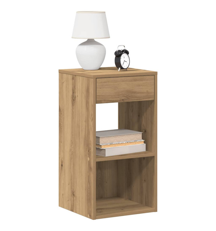 Tables de chevet avec tiroir 2 pcs chêne artisanal 35x34x66,5cm | Mobilier & Déco